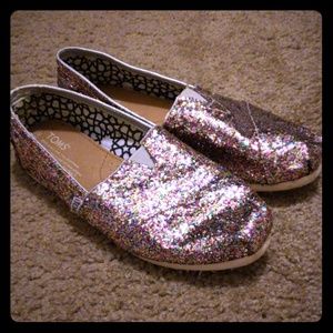 Multi-glitter Tom's shoes